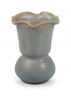  Bo Fajans Ruffle Mouthed Vase in Turkos Glaze by Ewald Dahlskog for Bop Fajans - 3344846