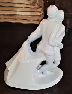  Boch Fr res Keramis Co Belgian Art Deco Charles Catteau BFK Ice Skater Sculpture - 1795633