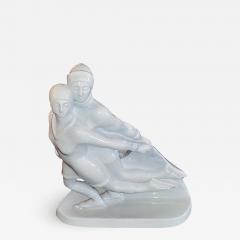  Boch Fr res Keramis Co Belgian Art Deco Charles Catteau BFK Ice Skater Sculpture - 1797960