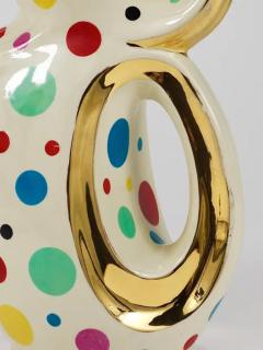  Boch Fr res Keramis Co Boch Fr res Gold Polka Dot Decor Mid Century Pitcher Jug Belgium 1950s - 4068353