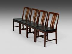  Bodafors Bertil Fridhagen Rosewood Black Vinyl Eight Dining Chairs Sweden 1960s - 4092457