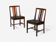  Bodafors Bertil Fridhagen Rosewood Black Vinyl Eight Dining Chairs Sweden 1960s - 4092458