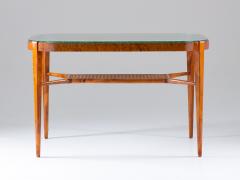 Bodafors Swedish Modern Coffee Table in Birch Glass and Rattan by Bodafors 1940s - 1619698