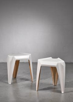  Bofinger Pair of Bofinger fiberglass side tables by Helmut B tzner - 1702241