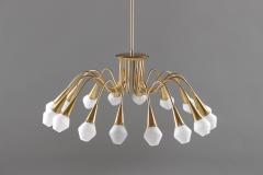  Bohlmarks AB Scandinavian Midcentury Starburst Chandeliers in Brass by B hlmarks Sweden - 851104