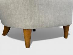  Boman OY Carl Johan Boman Easy Chairs Beige Linen Wood Finland 1950s - 4477839