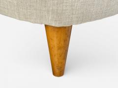  Boman OY Carl Johan Boman Easy Chairs Beige Linen Wood Finland 1950s - 4477840