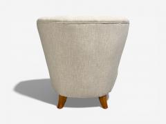  Boman OY Carl Johan Boman Easy Chairs Beige Linen Wood Finland 1950s - 4477843