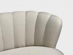  Boman OY Carl Johan Boman Settee Beige Linen Wood Finland 1950s - 4477916