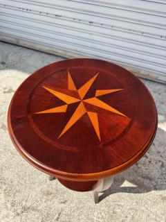  Bombay Furniture Co Round Mahogany Side Table with Inlaid Top - 4323166