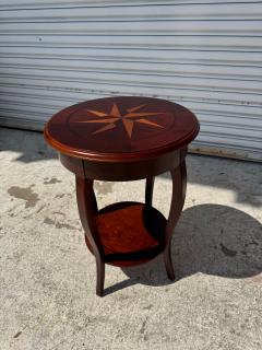  Bombay Furniture Co Round Mahogany Side Table with Inlaid Top - 4323167