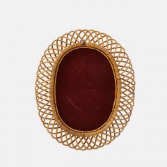  Bonacina 1950s Oval Bamboo and Rattan Mirror by Bonacino - 3227665
