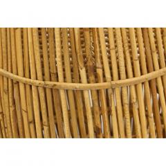  Bonacina Bonacina 1950 Italian Mid Century Modern Natural Rattan Cylindrical Bar Trolley - 1332785