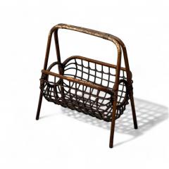  Bonacina Bonacina Attr Italian Mid Century Modern Magazine Rack Bamboo Wood 1960s - 3937603