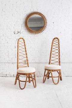  Bonacina Bonacina Rattan High Back Chairs a Pair - 4003631