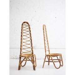  Bonacina Bonacina Rattan High Back Chairs a Pair - 4005293