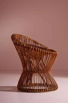 Bonacina Bonacina bamboo and cane stool Italy 1960s - 4117432