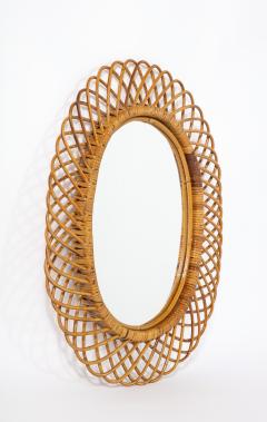  Bonacina Italian Bonacina Bamboo Oval Mirror circa 1950 - 2924184