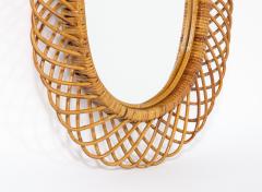  Bonacina Italian Bonacina Bamboo Oval Mirror circa 1950 - 2924186