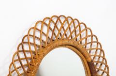  Bonacina Italian Bonacina Bamboo Oval Mirror circa 1950 - 2924187