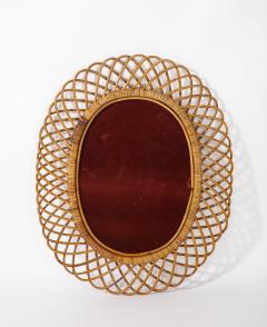  Bonacina Italian Bonacina Bamboo Oval Mirror circa 1950 - 2924189