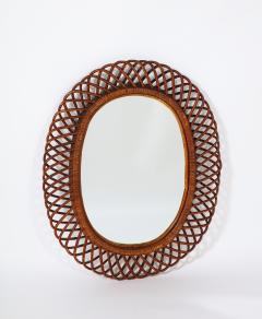  Bonacina Italian Bonacina Bamboo Oval Mirror circa 1950 - 2924205