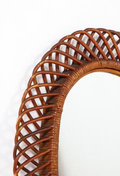  Bonacina Italian Bonacina Bamboo Oval Mirror circa 1950 - 2924206
