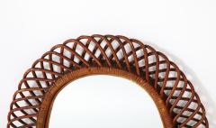  Bonacina Italian Bonacina Bamboo Oval Mirror circa 1950 - 2924208