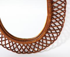  Bonacina Italian Bonacina Bamboo Oval Mirror circa 1950 - 2924209