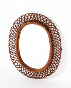 Bonacina Italian Bonacina Bamboo Oval Mirror circa 1950 - 2924211
