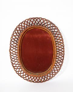 Bonacina Italian Bonacina Bamboo Oval Mirror circa 1950 - 2924213