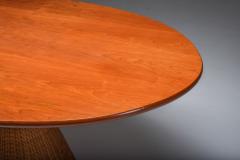  Bonacina Italian Design Oval Mid Century Modern Dining Table on a Rattan Base 1970s - 2038943