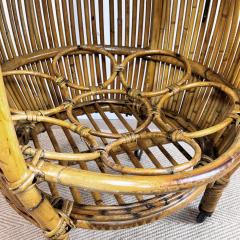  Bonacina Mid Century Italian Bamboo Barrel Bar Cart by Bonacina - 3524437