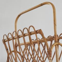  Bonacina Mid Century Magazine Rack in Bamboo 1960s - 4609079