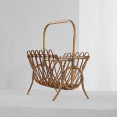  Bonacina Mid Century Magazine Rack in Bamboo 1960s - 4609088