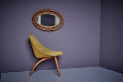  Bonacina Oval Bamboo Mirror by Bonacina Italy 1960s - 3356118