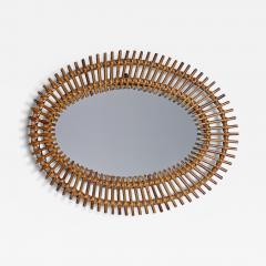  Bonacina Oval Bamboo Mirror by Bonacina Italy 1960s - 3360509