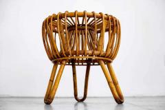  Bonacina PAIR OF ITALIAN RATTAN STOOLS - 1272418