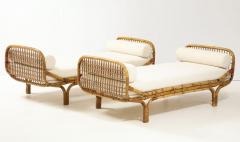  Bonacina Pair of 1950s Italian Bamboo Rattan Daybeds Attributed to Pierantonio Bonacina - 2259764