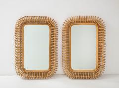  Bonacina Pair of Bonacina Rattan Mirrors - 3261943