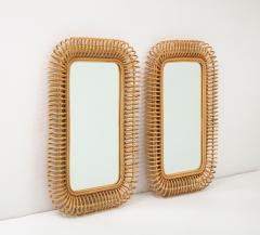  Bonacina Pair of Bonacina Rattan Mirrors - 3261944