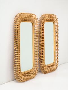  Bonacina Pair of Bonacina Rattan Mirrors - 3261945