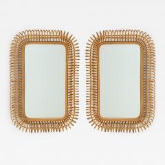  Bonacina Pair of Bonacina Rattan Mirrors - 3263097