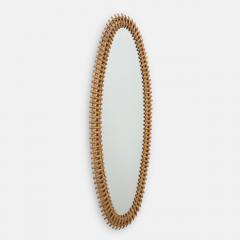  Bonacina Rare Grand Scale Bamboo and Rattan Wall Mirror by Bonacina - 3492225