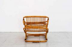  Bonacina SET OF 4 BONACINA SQUARE RATTAN CHAIRS AND TABLE - 1323551