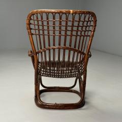  Bonacina Tito Agnoli Attr Italian Mid Century Modern Occasional Chairs Rattan Bamboo - 3842132