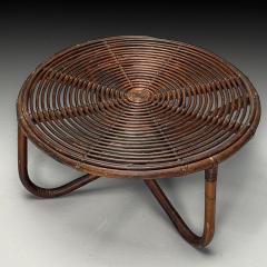  Bonacina Tito Agnoli Italian Mid Century Modern Small Coffee Table Rattan Bamboo - 3872331