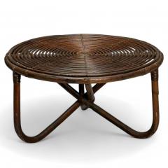  Bonacina Tito Agnoli Italian Mid Century Modern Small Coffee Table Rattan Bamboo - 3872334