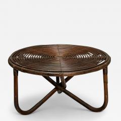  Bonacina Tito Agnoli Italian Mid Century Modern Small Coffee Table Rattan Bamboo - 3874026