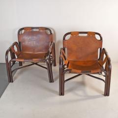  Bonacina Tito Agnoli pair bamboo cane armchairs 1960s - 3990163